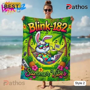 MqcWNKdk blink 182 summer vibes psychedelic road trip band beach towel 04 unisex fit