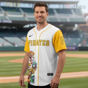 Paw Patrol Pittsburgh Pirates Character Graphic Pinstripe Baseball Jersey