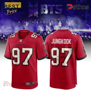 BTS Jungkook Exclusive Limited Edition Red Buccaneers NFL Fan Jersey