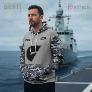 Gray Giants AFL hoodie with gray camo sleeves, large G logo, and custom YOUR NAME text!
