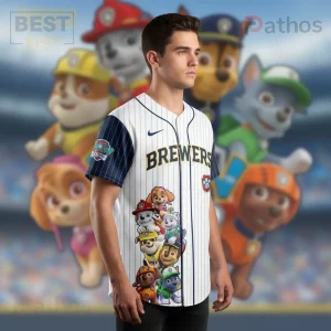 Milwaukee Brewers Paw Patrol Pinstripe Baseball Fan Jersey
