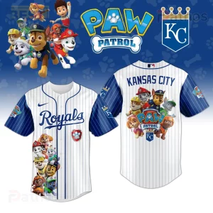 White blue pinstripe Paw Patrol Kansas City Royals jersey! 