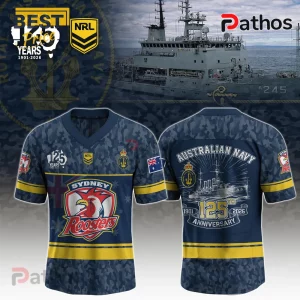 ZmYiiqw0 commemorative ran 125th anniversary sydney roosters nrl camouflage jersey 03 premium material