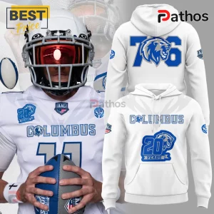 Columbus Lions Football 20th Anniversary White Hoodie