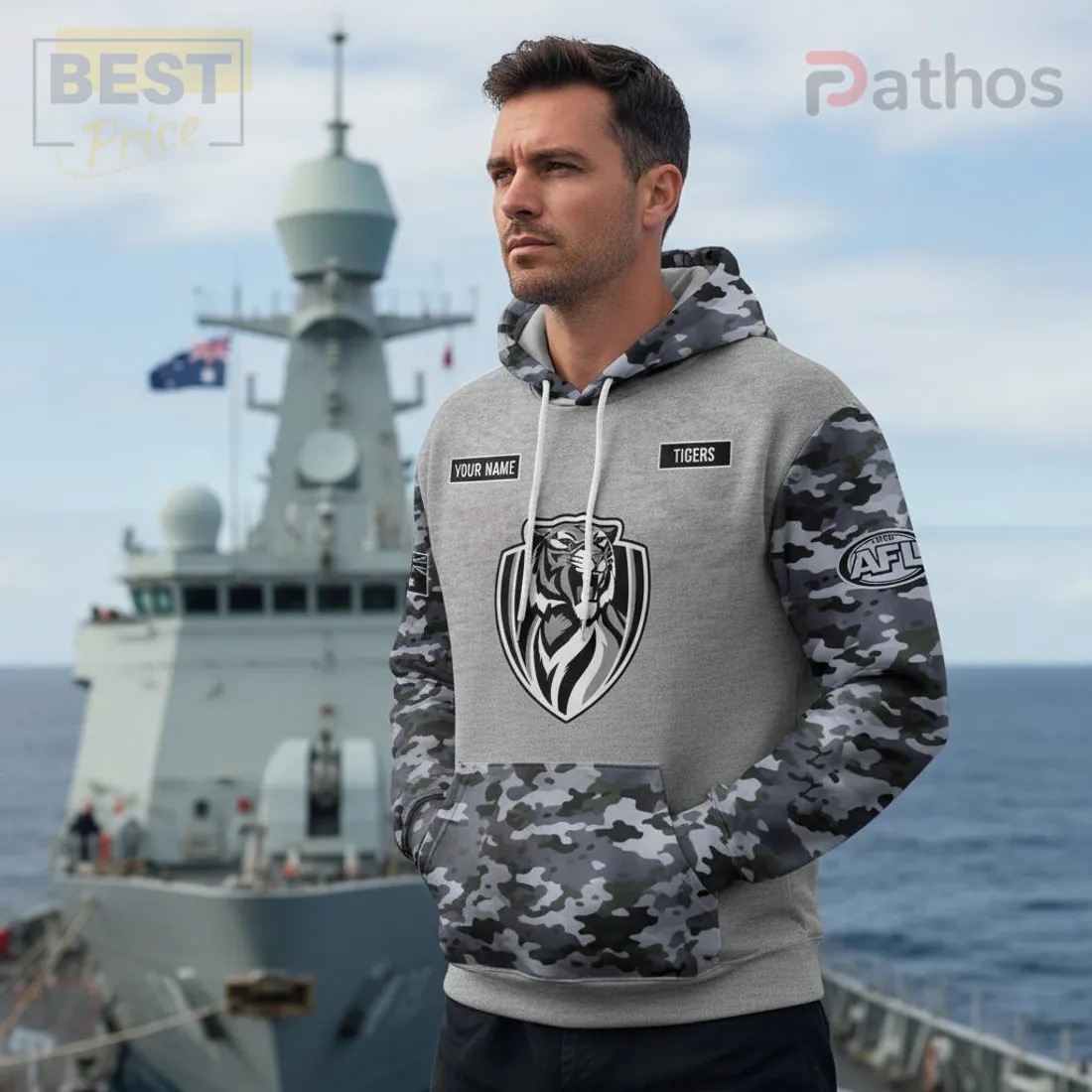Australian Navy 125th Anniversary Personalized Tigers Camo Hoodie Australian Navy 125th Anniversary Personalized Tigers Camo Hoodie