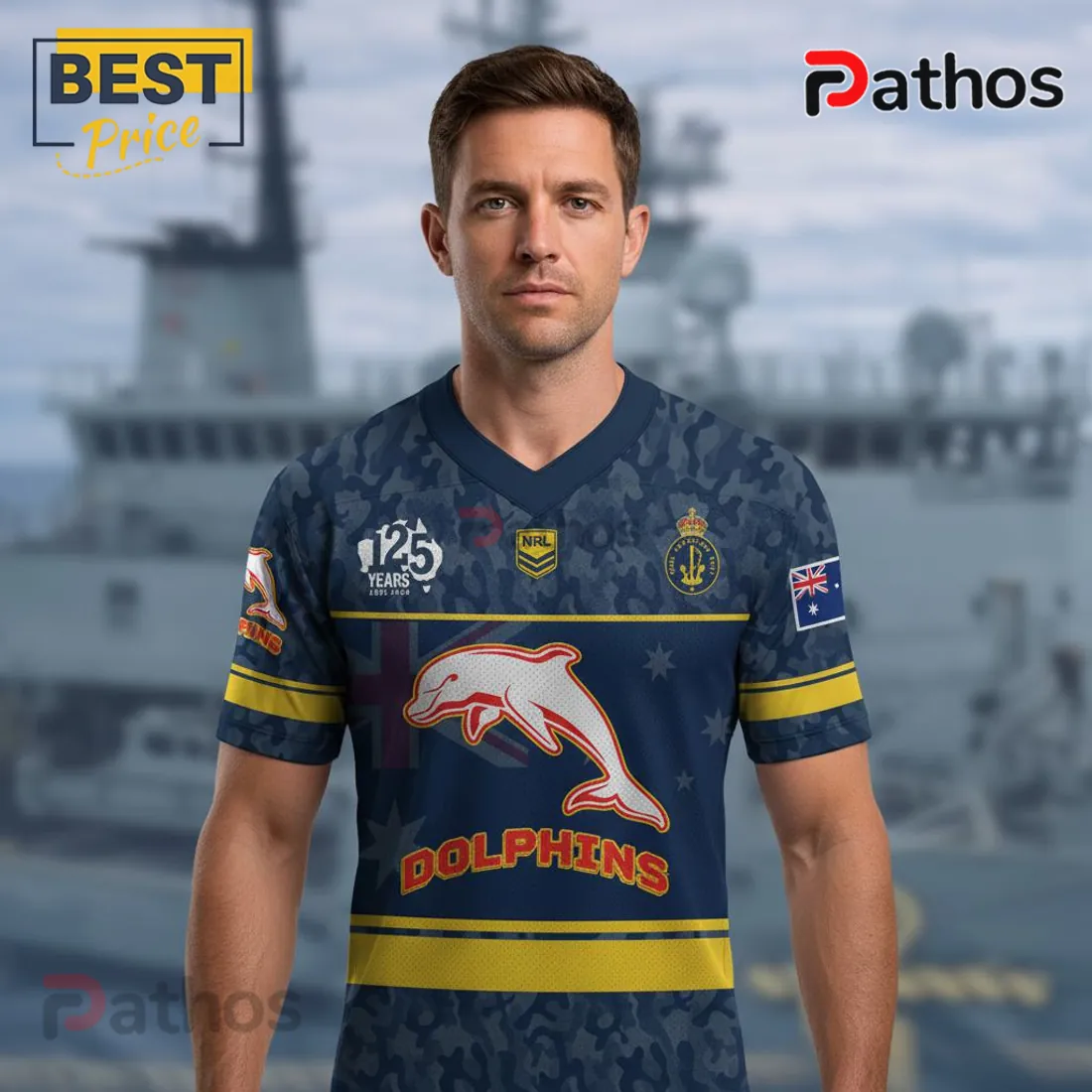 Australian Navy Dolphins NRL 125th Anniversary Commemorative Camo Jersey Australian Navy Dolphins NRL 125th Anniversary Commemorative Camo Jersey
