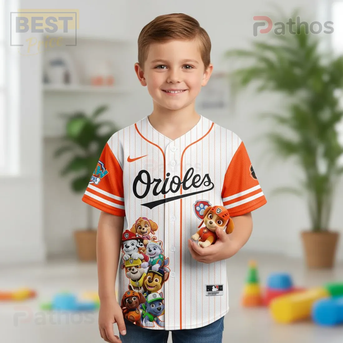Baltimore Orioles Paw Patrol Pinstripe Collaboration Baseball Jersey Baltimore Orioles Paw Patrol Pinstripe Collaboration Baseball Jersey