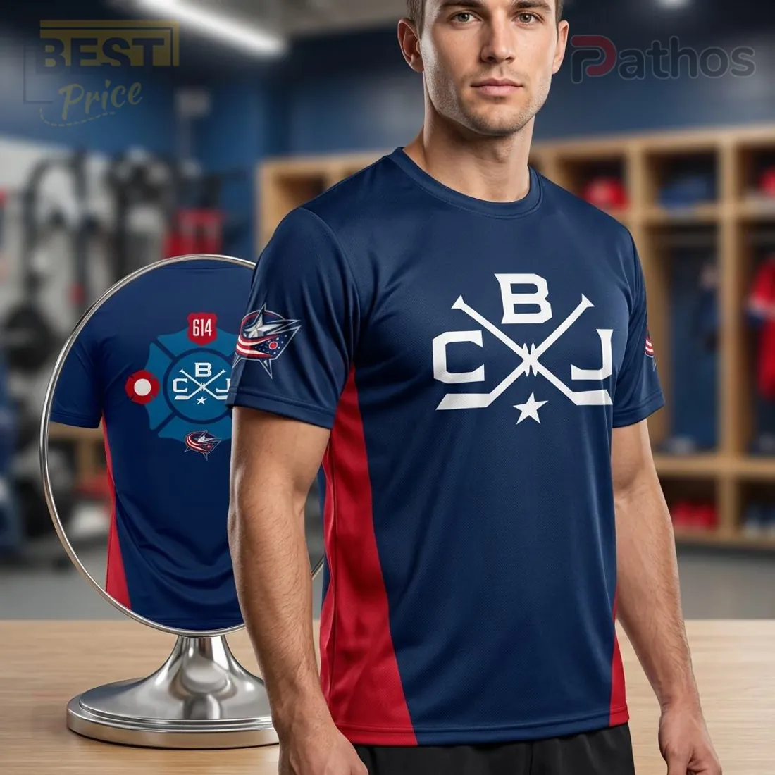 Blue Jackets First Responders Hockey Tribute Graphic Shirt Blue Jackets First Responders Hockey Tribute Graphic Shirt