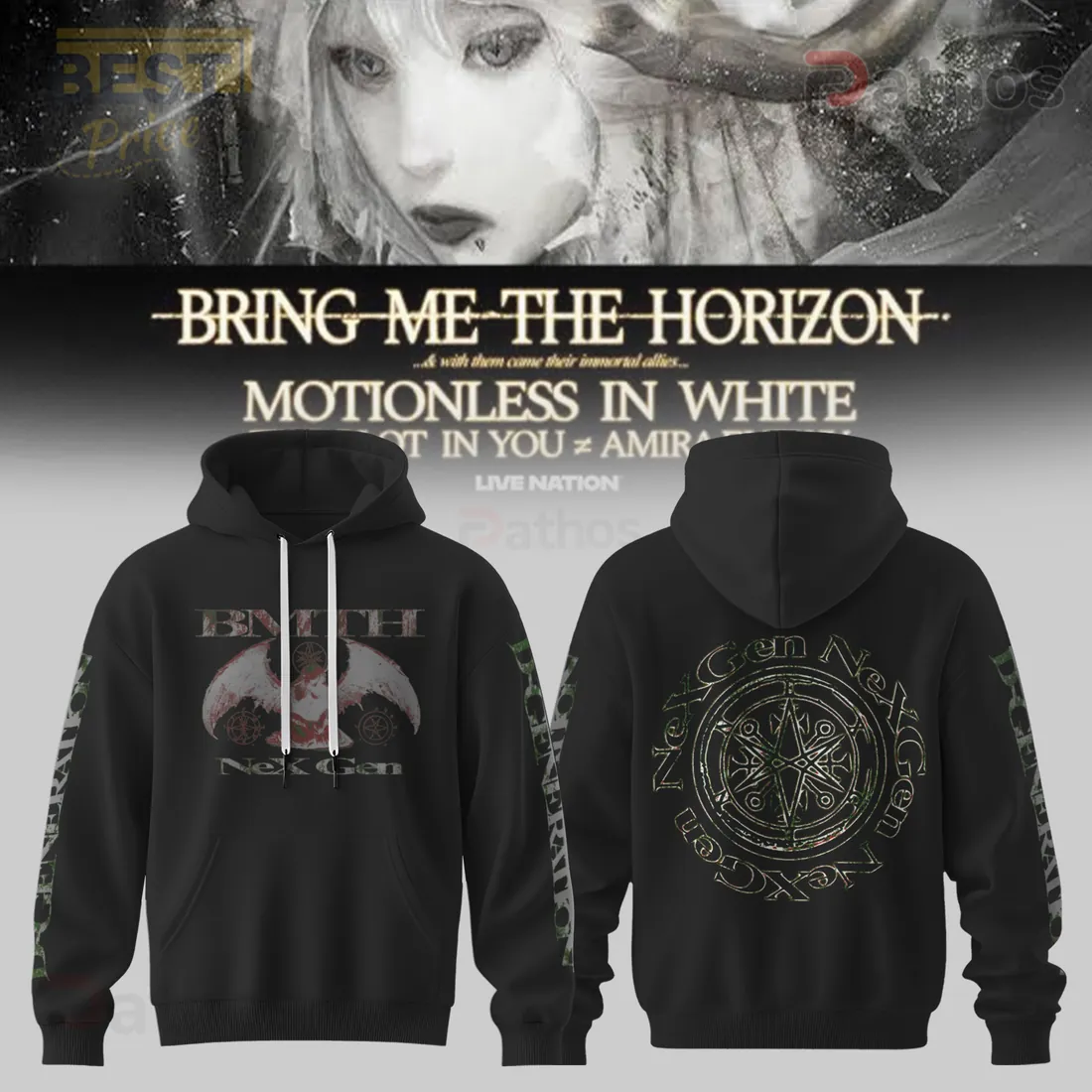 Bring Me The Horizon Nex Gen Graphic Print Black Hoodie Bring Me The Horizon Nex Gen Graphic Print Black Hoodie