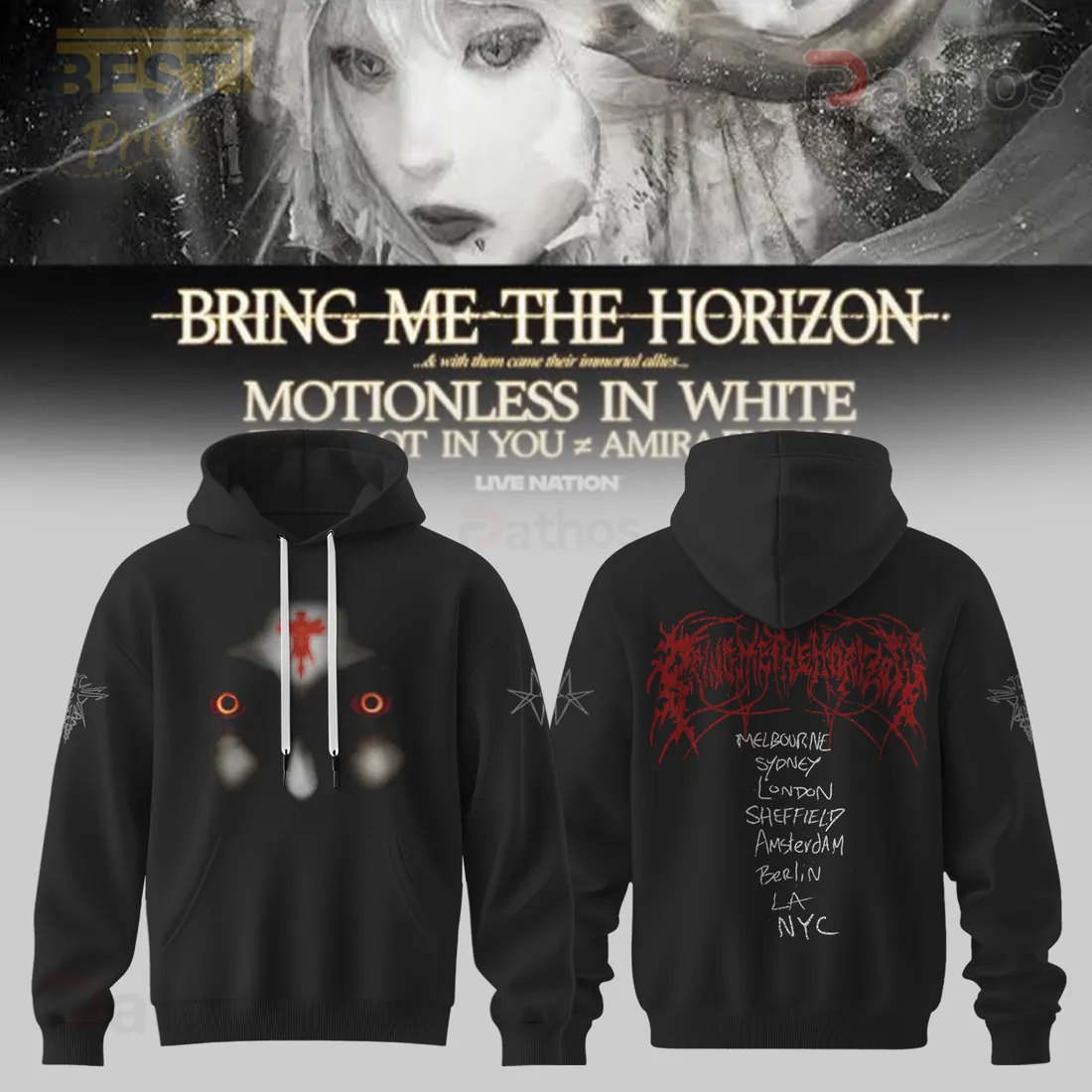 Bring Me The Horizon Tour 2026 Graphic Print Black Hoodie Bring Me The Horizon Tour 2026 Graphic Print Black Hoodie
