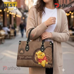 Winnie the Pooh Personalized Custom Name Faux Leather Women’s Handbag