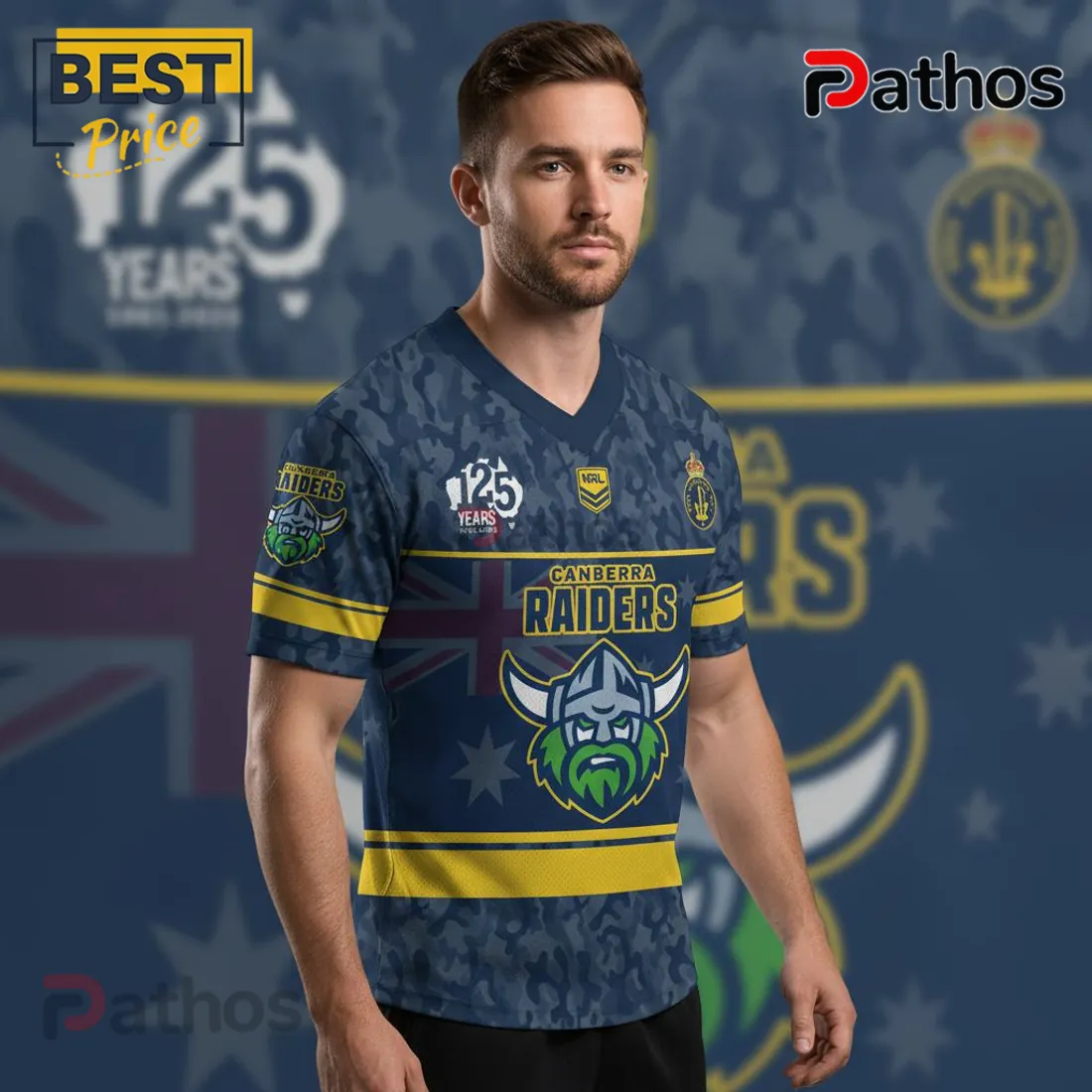 Canberra Raiders Australian Navy 125th Anniversary Commemorative NRL Jersey Canberra Raiders Australian Navy 125th Anniversary Commemorative NRL Jersey