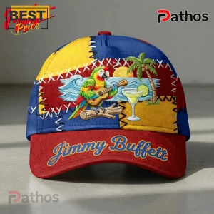 Jimmy Buffett Tropical Parrot & Margarita Patchwork Baseball Cap