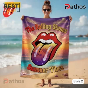 e2NkXuJ1 the rolling stones summer vibes tropical band beach towel 04 detailed shot