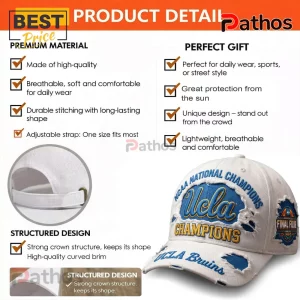 UCLA Bruins NCAA National Champions Distressed Embroidered White Cap 4 e34gUp5Y ucla bruins ncaa national champions distressed embroidered white cap 05 limited stock item