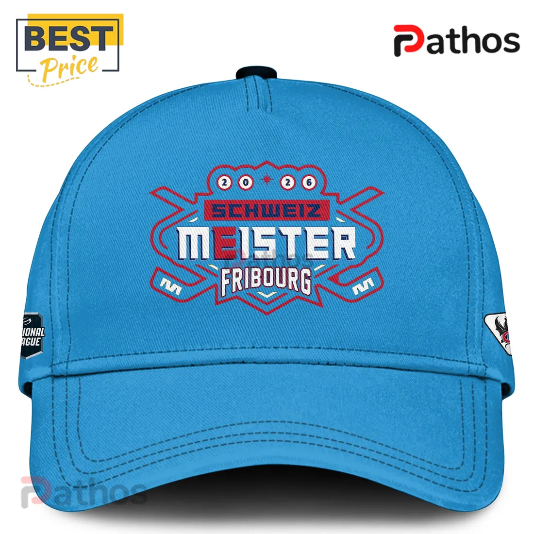 Fribourg Ice Hockey Swiss Meister 2026 Champion Blue Hoodie Fribourg Ice Hockey Swiss Meister 2026 Champion Blue Hoodie