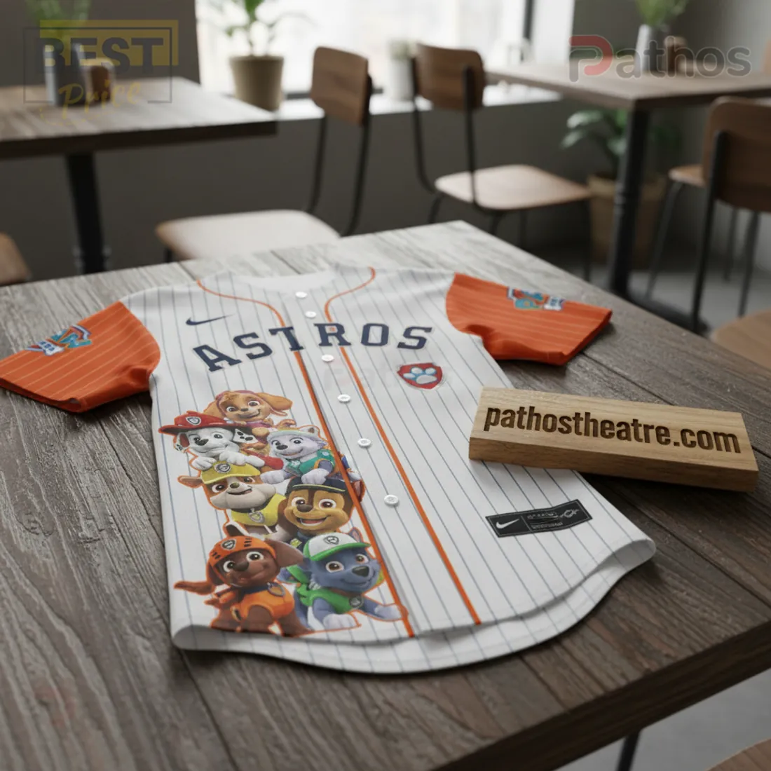 Houston Astros Paw Patrol Official MLB Pinstripe Kids Fan Baseball Jersey 2 Houston Astros Paw Patrol Official MLB Pinstripe Kids Fan Baseball Jersey