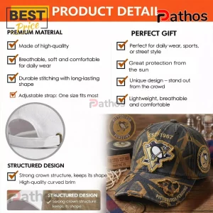 j4UsGg4s pittsburgh penguins heritage gold patched ripped distressed cap 02 unisex fit