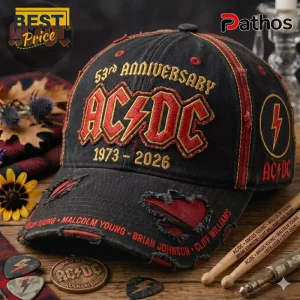 AC/DC 53rd Anniversary 1973-2026 Distressed Baseball Cap