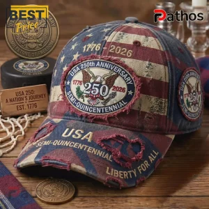 Distressed American Flag 250th Anniversary Patriotic Baseball Cap
