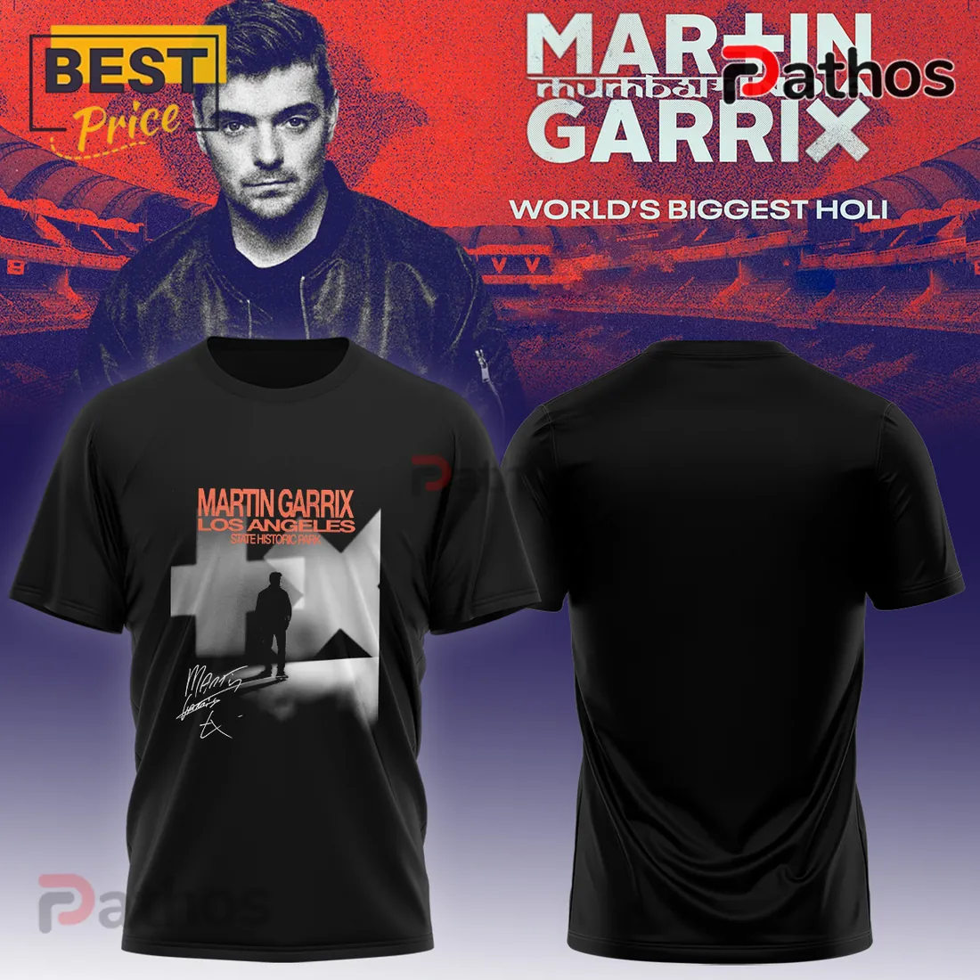 Martin Garrix Los Angeles State Historic Park DJ Fan Graphic T-shirt Martin Garrix Los Angeles State Historic Park DJ Fan Graphic T-shirt