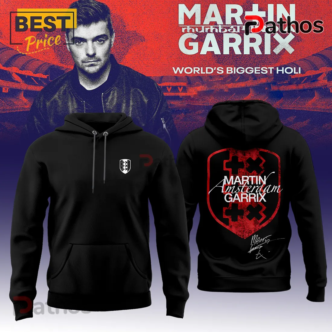 Martin Garrix Official Amsterdam XXX Logo Black Premium DJ Fan Hoodie Martin Garrix Official Amsterdam XXX Logo Black Premium DJ Fan Hoodie