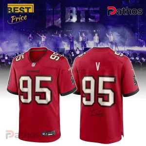 BTS V Tampa Bay Buccaneers Limited Edition Red #95 Fan Jersey