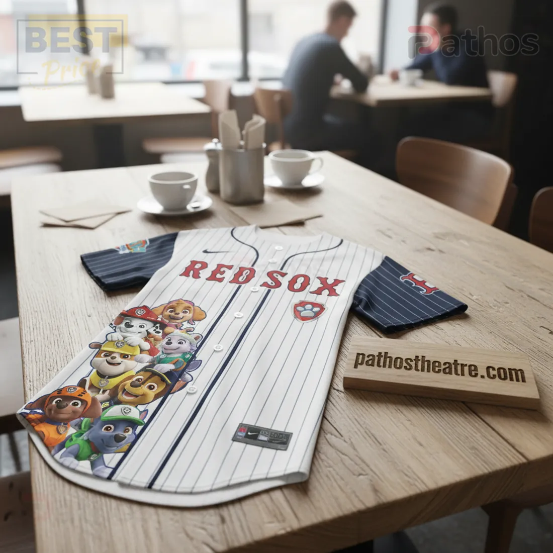 Paw Patrol Boston Red Sox Pinstripe Baseball Jersey