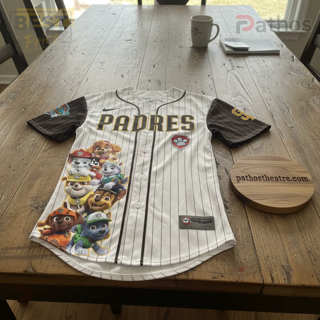 Paw Patrol San Diego Padres Kids Pinstripe Collaboration Baseball Jersey