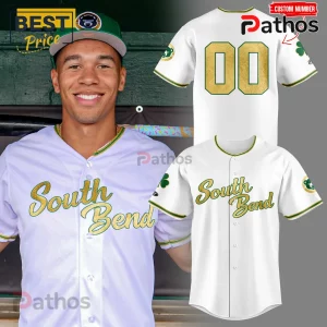 South Bend Baseball Green Gold Shamrock Custom Baseball  Jersey