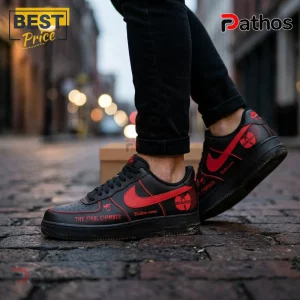 Wu-Tang Clan Black & Red Custom Design Air Force 1 Sneakers