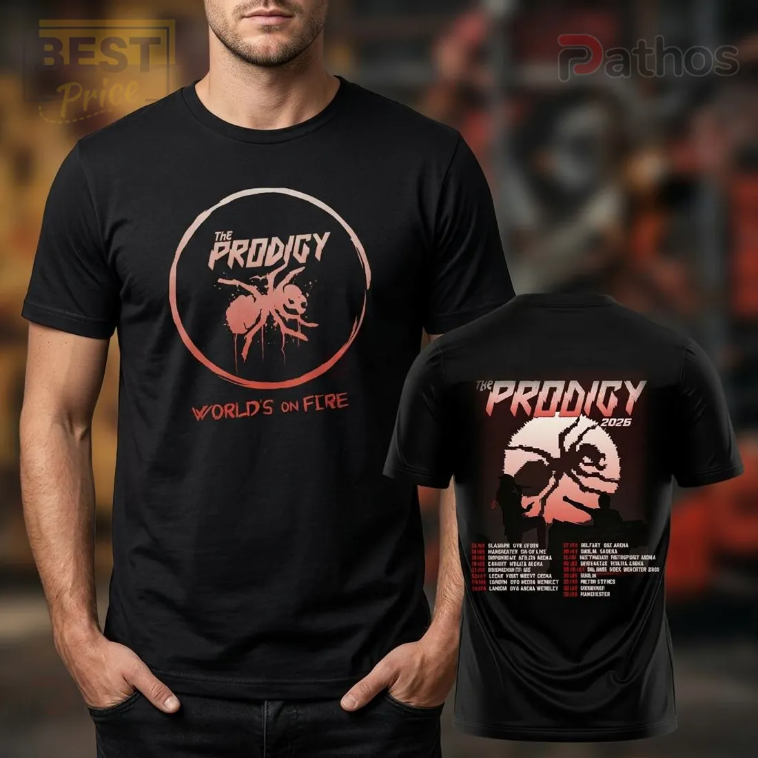 The Prodigy World’s On Fire Tour 2026 Black Concert T-Shirt The Prodigy World’s On Fire Tour 2026 Black Concert T-Shirt