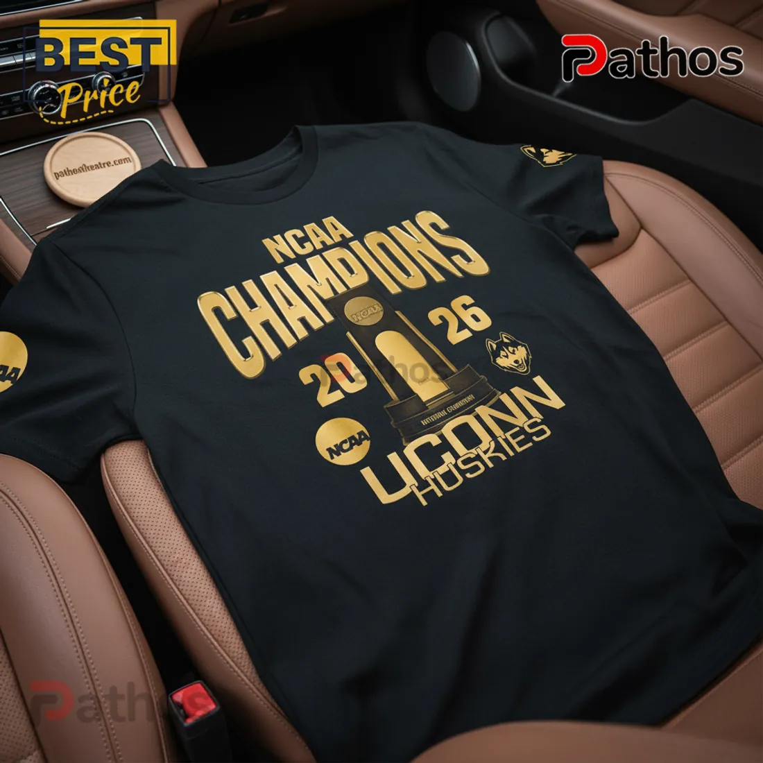 UConn Huskies 2026 NCAA Basketball Champions Commemorative Autograph T-Shirt