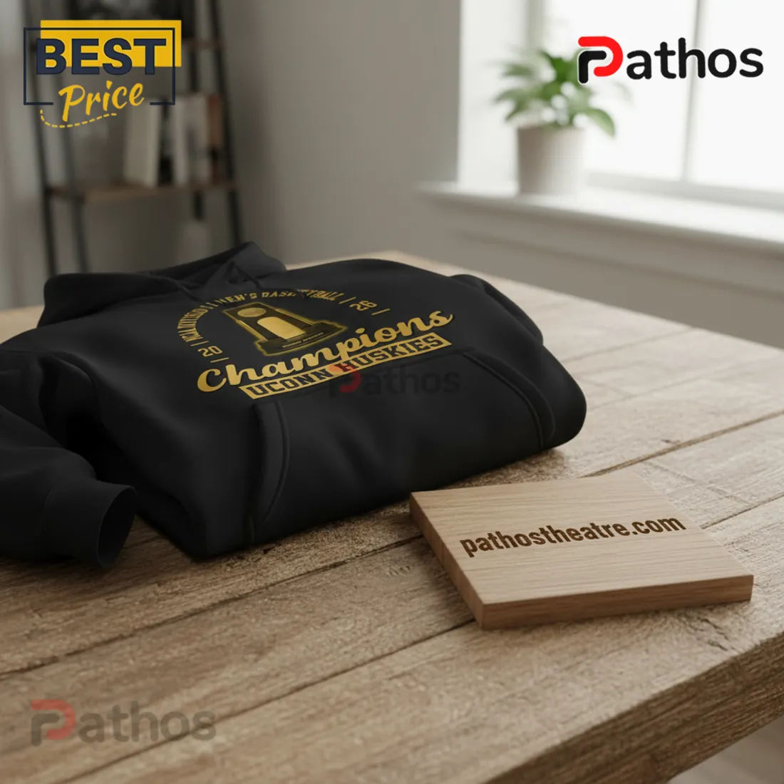 UConn Huskies 2026 NCAA Men's Basketball National Champions Black Gold Hoodie