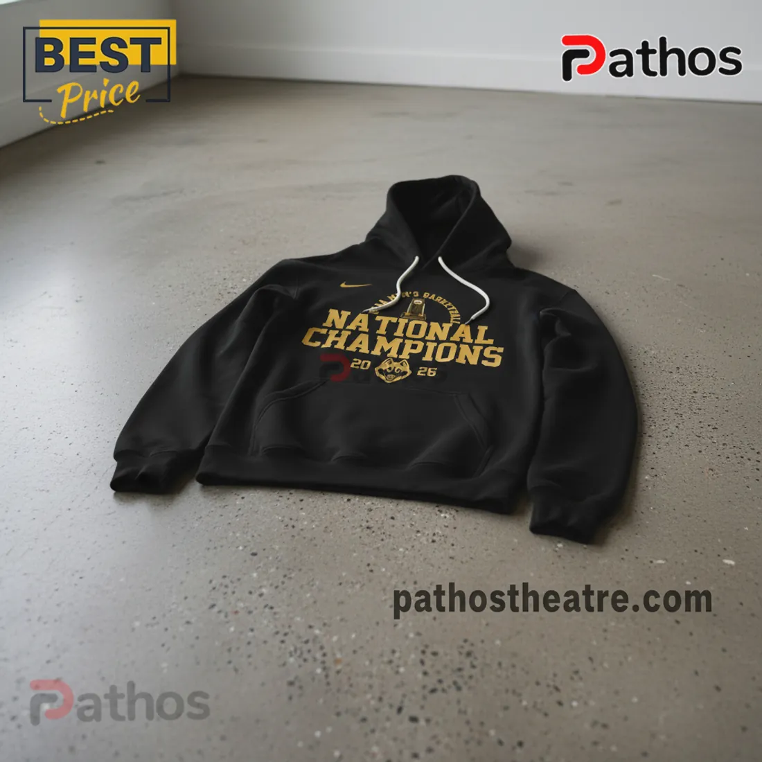 UConn Huskies 2026 NCAA Men's Basketball National Champions Black Hoodie 5 UConn Huskies 2026 NCAA Men's Basketball National Champions Black Hoodie