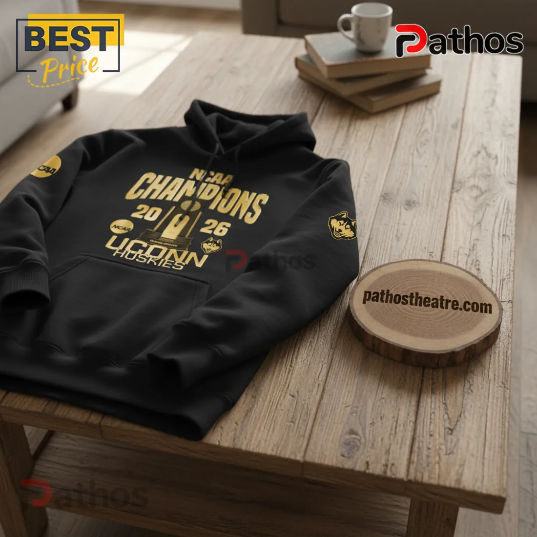 UConn Huskies Champions NCAA Basketball 2026 Commemorative Hoodie