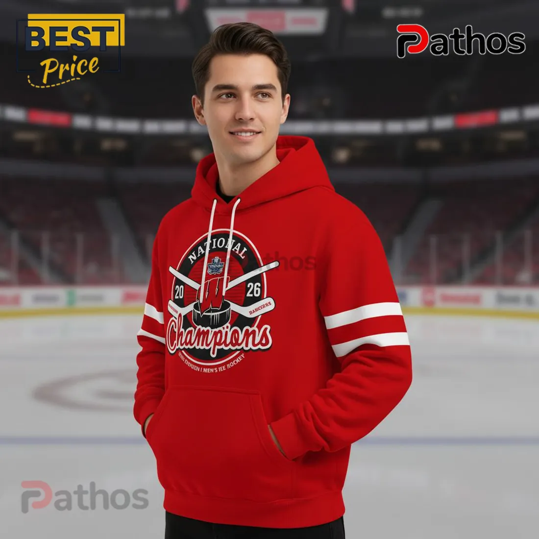 Wisconsin Badgers Men’s Ice Hockey 2026 National Champions Hoodie Wisconsin Badgers Men’s Ice Hockey 2026 National Champions Hoodie