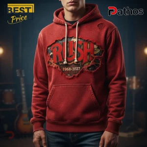Premium Rush Band 1968-2027 Anniversary Collection Distressed Hoodie