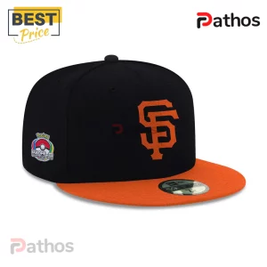 Pokemon x San Francisco Giants 2026 Worlds Night Baseball Jersey 2 Black and orange San Francisco Giants style baseball cap with Pokemon World Championships 2023 embroidered side patch!