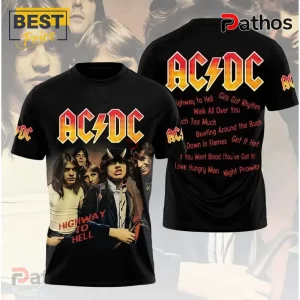 AC/DC Highway to Hell Album Cover Band Members Black Shirt