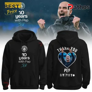 Manchester City Pep Guardiola 10 Years Tribute Pullover Hoodie