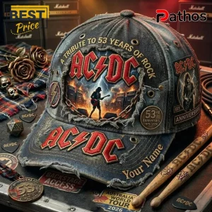 93zC8ppd acdc 53rd anniversary distressed baseball cap 02 trendy fashion