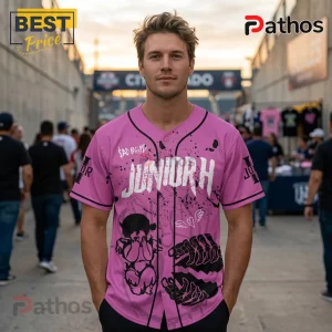 F3CXC8TY junior h sad boyz 2027 mexico tour pink baseball jersey 02 texture zoom
