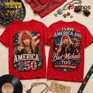 Bret Michaels x America 250 Years Of Freedom Anniversary Red T-Shirt