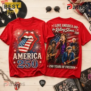 The Rolling Stones America 250 Years Of Freedom Patriotic Red T-Shirt