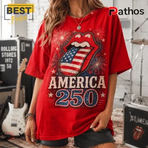 The Rolling Stones America 250 Years Of Freedom Patriotic Red T-Shirt