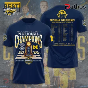 Michigan Wolverines Men’s Basketball 2026 National Champions T-Shirt