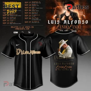Luis Alfonso Lindo Lindo USA Tour 2026 Black Baseball Jersey