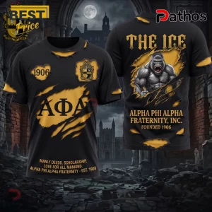 Alpha Phi Alpha Fraternity 1906 The Ice Gorilla Black Gold T-Shirt