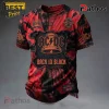 AC/DC Back in Black Vintage Red Tie Dye Distressed Band Graphic T-Shirt